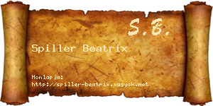 Spiller Beatrix névjegykártya